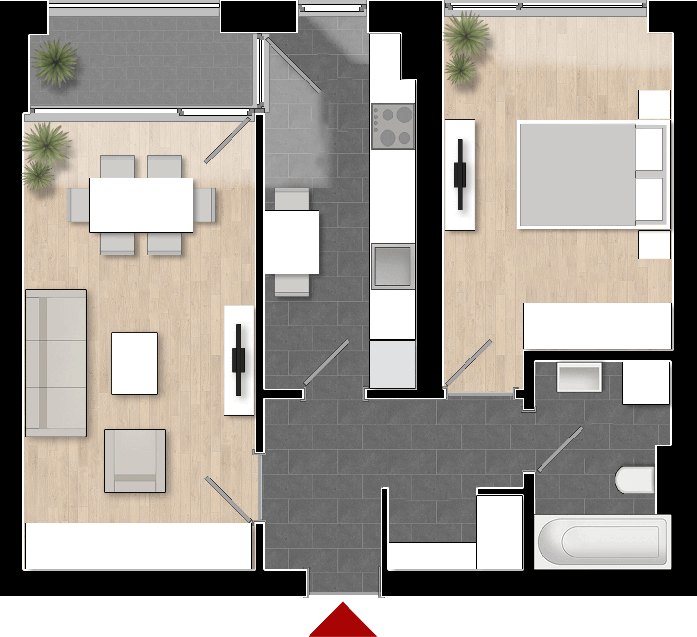  Apartament Tip 2A cu 2 camere 