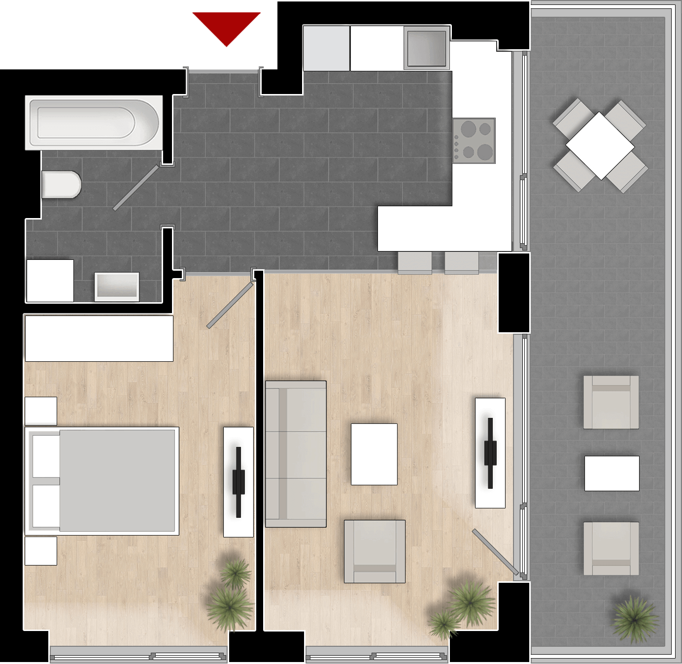  Apartament Tip 1B cu 2 camere 
