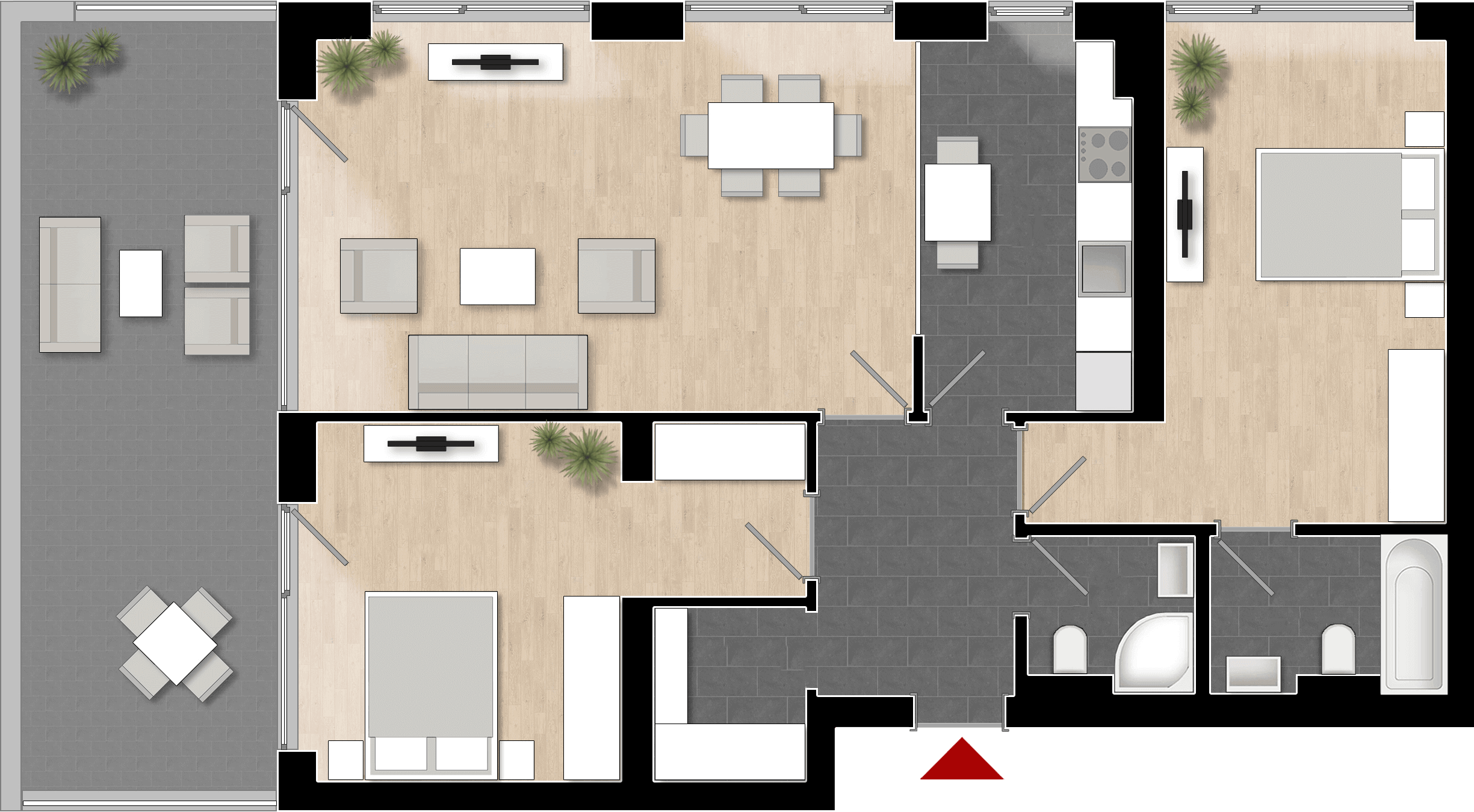  Apartament Tip 3B cu 3 camere 